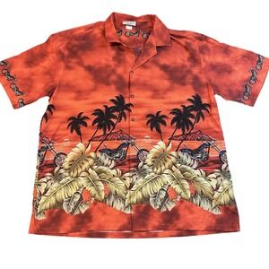 Vintage Pacific Legends Motorcycle‎ Tropical Button Hawaiian Camp Shirt 2XL